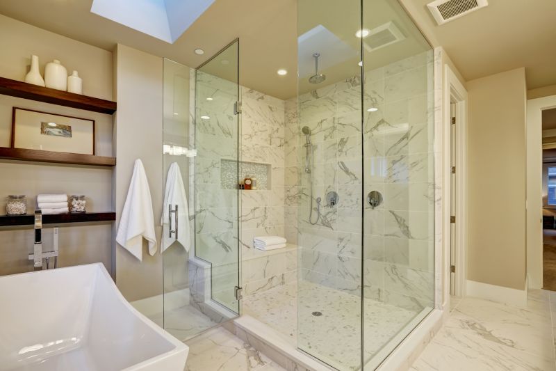 Minimalist Walk-in Shower with Clear Glass