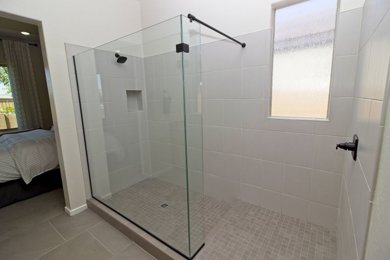 Open Concept Shower with Large Tiles