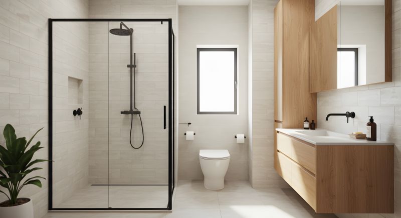 Modern Shower Design Featuring Matte Black Fixtures